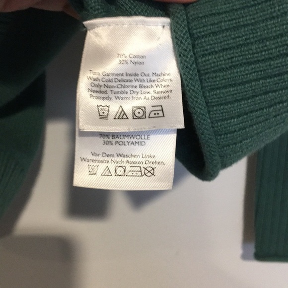 Eddie Bauer green V-neck cotton sweater LP - Picture 6 of 6